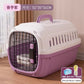 Pet travel crate door swung wide open showing the roomy interior floor