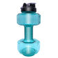 Full length studio shot of the translucent PET dumbbell shaped water bottle