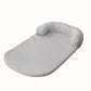 Breathable pea textured pet cooling bed with a rounded shape and light padding