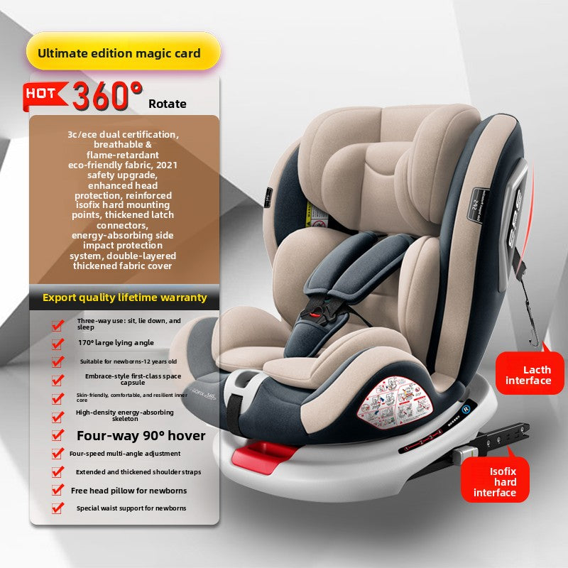 Child car seat in natural light showing the padded headrest layers