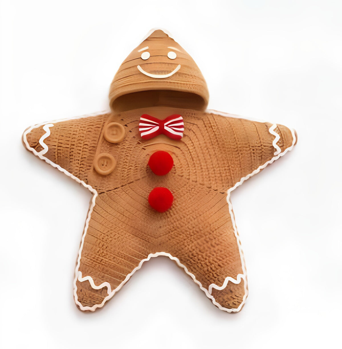 Gingerbread Man Button knitted star baby sleeping bag with hood and two shoulder buttons, 93 cm option