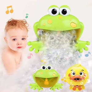 Baby Bath Toys Bubble Machine Duck Frog Music Kids Bath Toy Bathtub Soap Automatic Bubble Maker Baby Bathroom Toy for Children