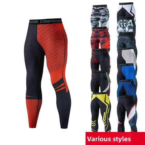 Mens Quick Dry Printed Compression Leggings