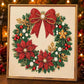 Christmas wreath diamond painting in a gold edge frame, Embroidery Hoop Wreath GoldEdge option
