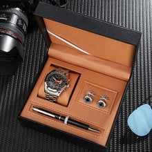 Men's Sport Watch Gift Set with Cufflinks and Pen