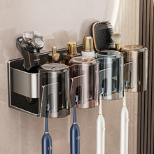 Gunmetal Gray Wall Mounted Toothbrush Holder, No Drilling