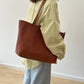 Soft Cowhide Tote Bag | close up material texture