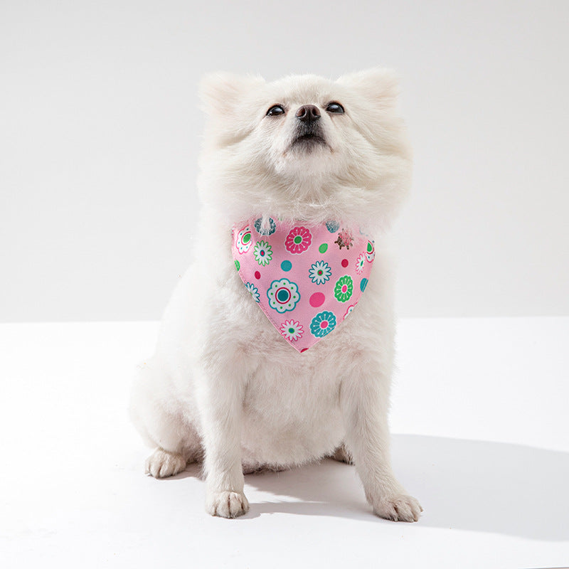 Printed pet bandana collar for cats and small dogs