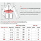 Size chart for the heated vest in centimeters from M to 5XL with height, weight, chest and length