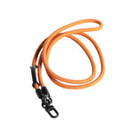 Adjustable phone lanyard with metal buckle and woven cord, front view