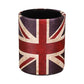 Round pen cup with a vintage Union Jack print on a white background