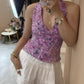 Sequin V-neck Sleeveless | detail close up
