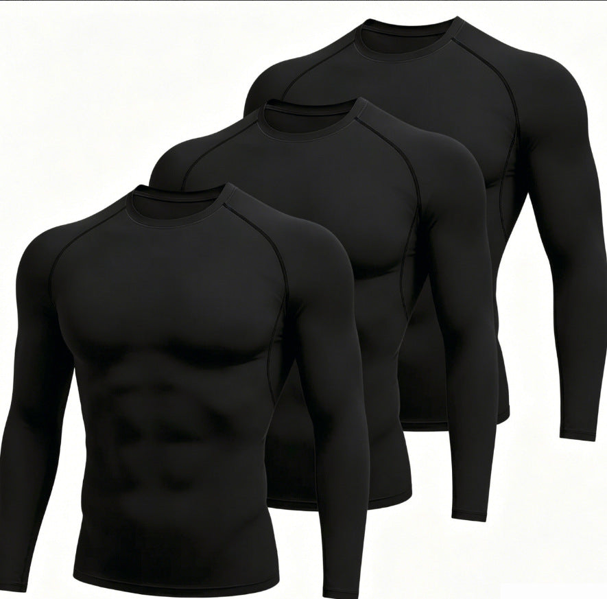 3-pack black compression shirts, variant photo for size S