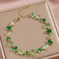 Zircon Gold Plated Leaf Design