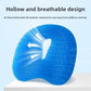 Honeycomb gel seat cushion shown with its zip off ice silk cover