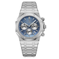 Quartz watch shown next to a hand for size and case scale reference