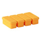 Four section tray shown closed with its lid, joined rectangular blocks on white, option 4 Sections Lidded Tray, Amber Yellow