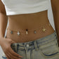 Waist body chain from this range shown worn low on the waist, one of several designs
