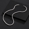 Zircon Cuban Chain Necklace - Silver 18inch