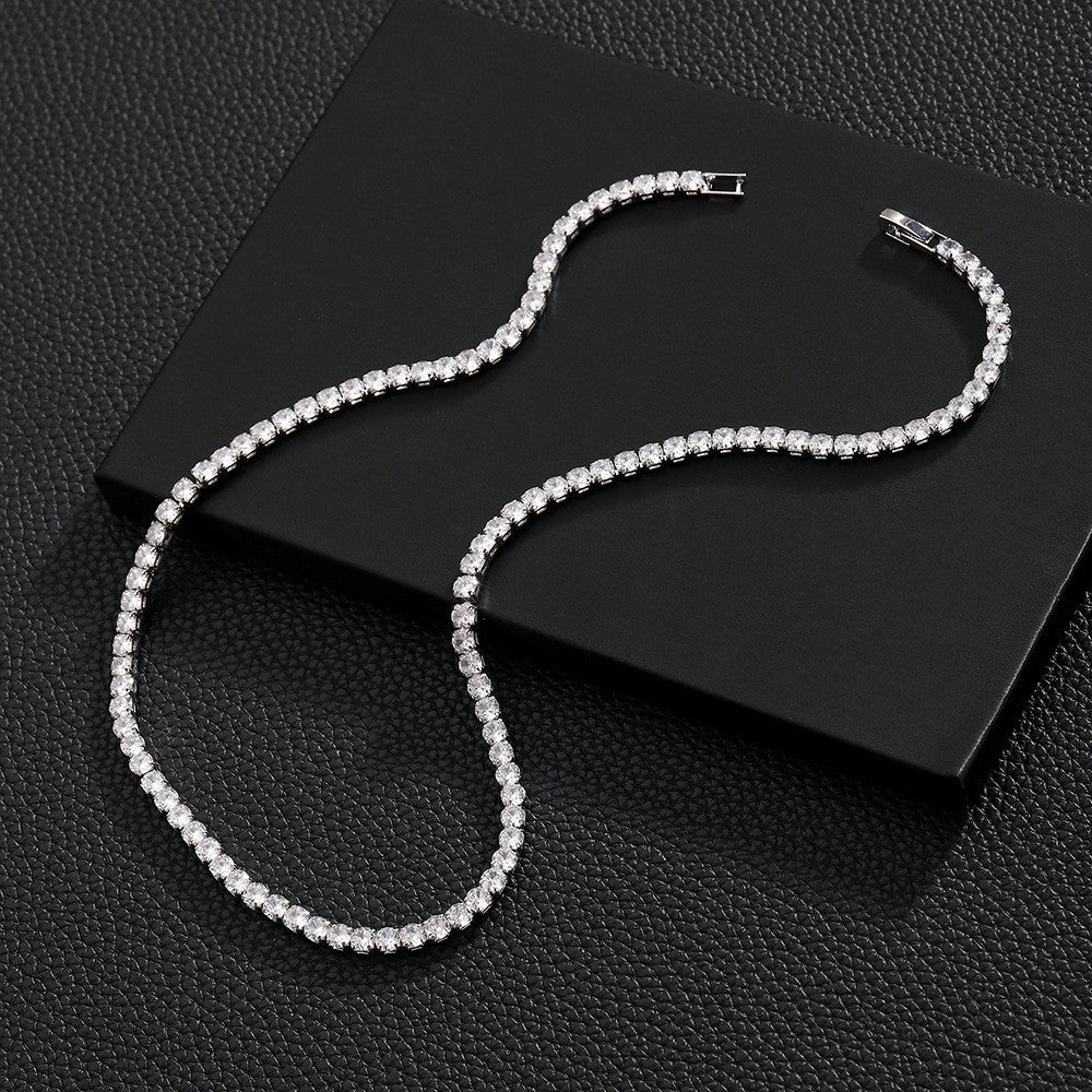 Zircon Cuban Chain Necklace | on a clean studio background