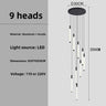 Dimmable Remote / 9-Head D300x2500mm | D 11.8 x H 98.4 in