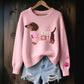Womens 3D print knit look pullover tops shown in ten animal motif designs, product photo