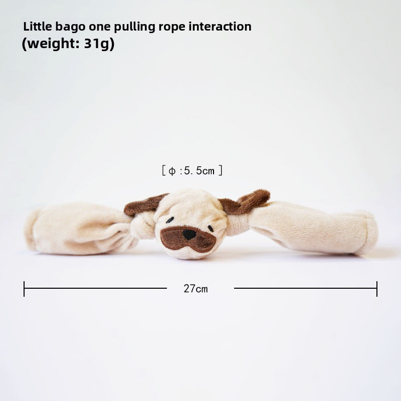 Textured plush pet toy with a built in squeaker, shown on a white studio background
