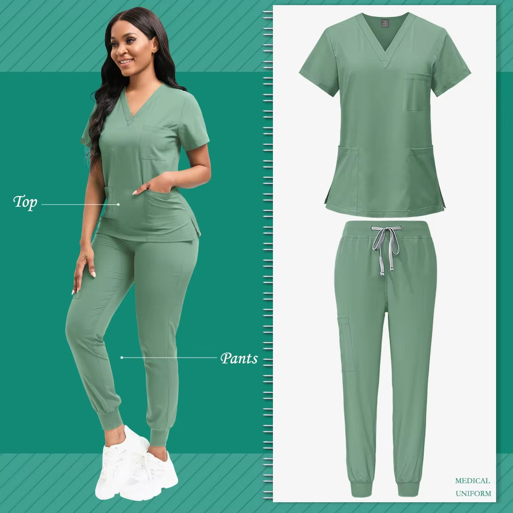 Scrubs Women Beauty SPA Uniform Pet Clinic Store Veterinary Dentistry Work Clothes Set High-Quality Medical Nurse Uniform Unisex