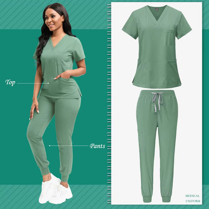 Scrubs Women Beauty SPA Uniform Pet Clinic Store Veterinary Dentistry Work Clothes Set High-Quality Medical Nurse Uniform Unisex