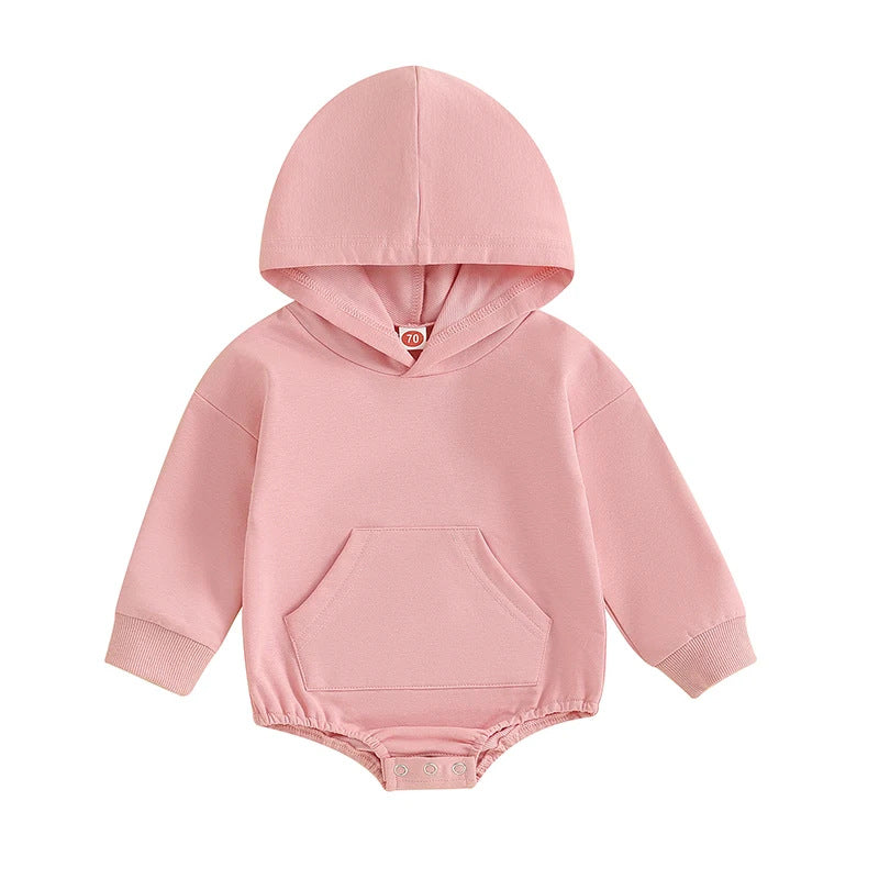 Baby Hooded Jumpsuit Soft Cotton | side profile detail