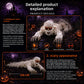 Crawling mummy Halloween decoration detail showing red LED eyes and bandages