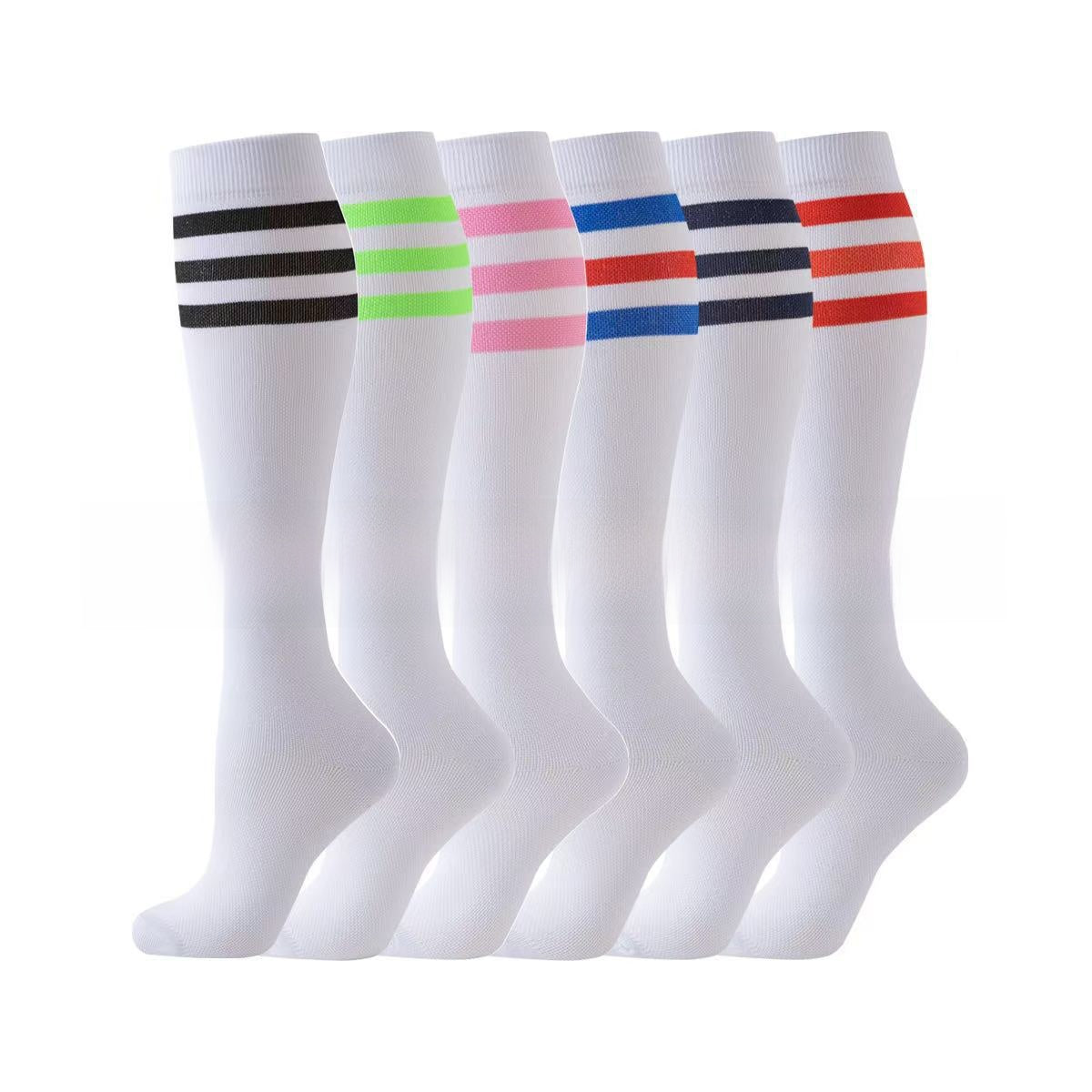 Multipack of knee high compression socks in mixed colours and prints