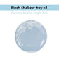 8 inch pale blue porcelain shallow plate with a white blossom print