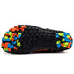Five finger water sports shoe angled view showing the mesh upper and toe box