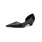 Cowhide Retro Pointed Toe Sandals | secondary detail close up