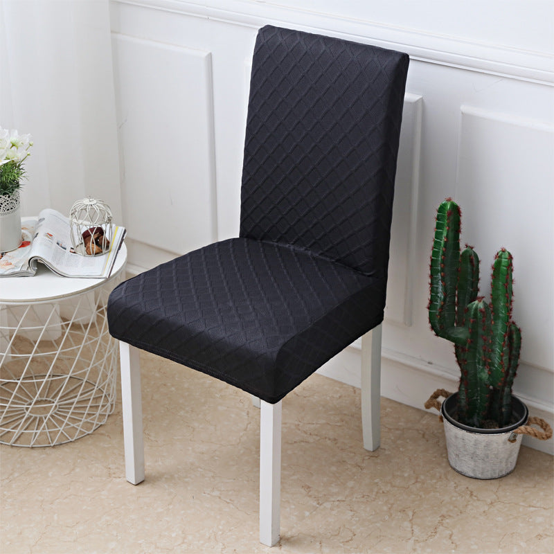 Jacquard stretch chair cover wrapping the seat and back of a chair