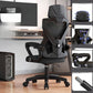 Black frame black mesh high-back mesh computer chair, full-range elastic lumbar bow footbase option