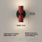 Bedside lamp shown in color finish options including red pink green and white