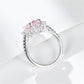 Side profile of the silver ring, raised open gallery head and a fine pave set shoulder band