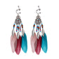 Vintage boho tassel clip-on earrings for non pierced ears, zinc alloy drop pair photographed on white background
