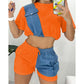 Women's Denim Short Sleeve Shorts | lifestyle in use