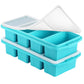 Flexible platinum silicone ice cube tray with a sealing lid for the home freezer