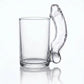 Clear 350 ml novelty glass mug with a sculpted handle shown for an adult party gag gift