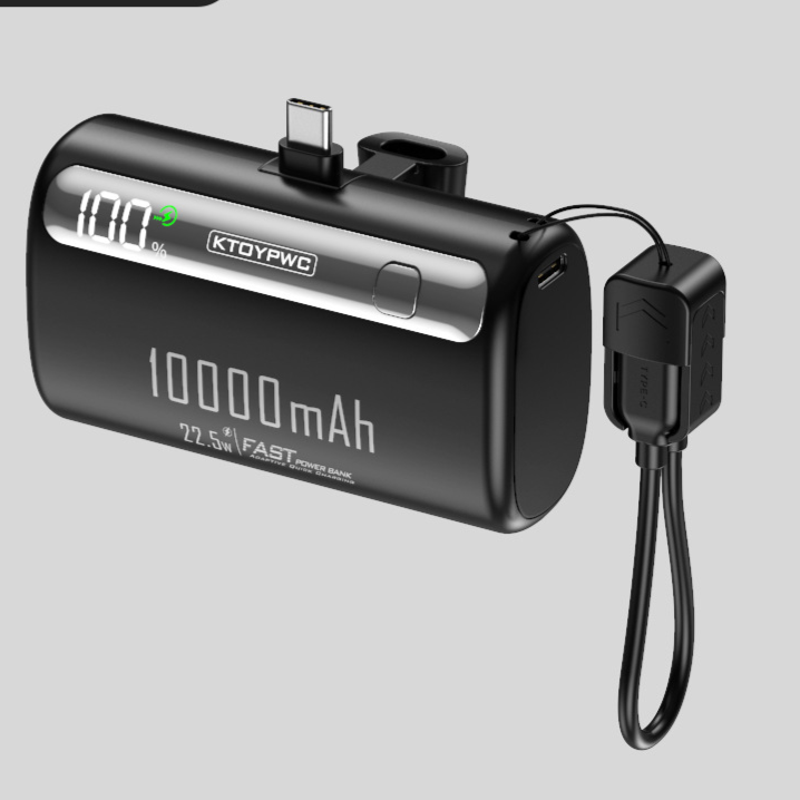 Black KTOYPWC power bank, option photo for 20000mAh TC Fast Charge; the pictured unit reads 10000mAh