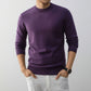 Purple slim fit crew neck knit sweater, option photo for size 165 (M)