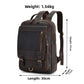 Coffee Brown cowhide backpack with a buckled front flap and D ring, 41 by 30 by 11 cm, 1.54 kg