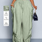 High waist wide leg linen look viscose drawstring trousers, the colour swatch panel of the fourteen shades