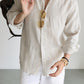 Italian Style Pure Linen Long Sleeve Shirt | vertical hero composition