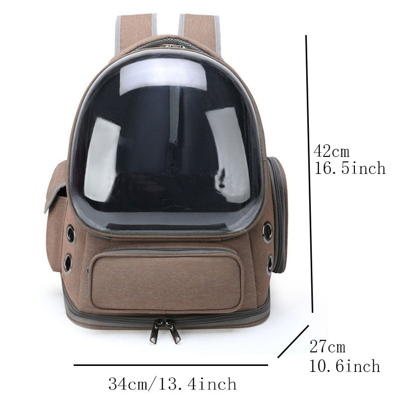 Pet backpack opened at the top zip with the inner harness clip and Oxford lining
