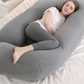 J-shaped pregnant woman pillow support